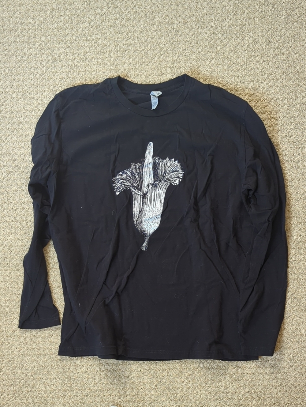 Black Long-Sleeve Graphic Tee - Black, XL